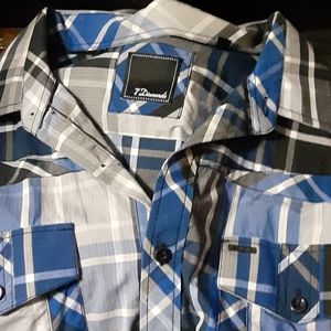 Mens premium brand 7 diamond flannel shirt